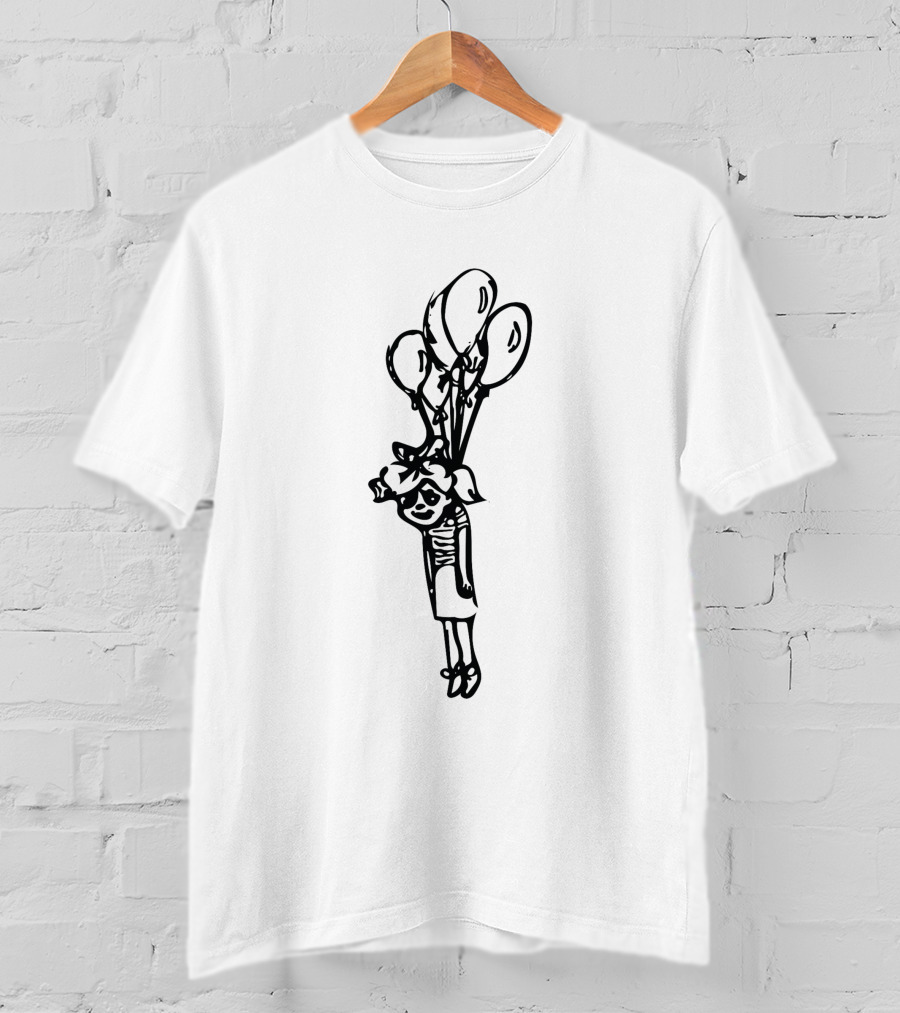 Balloon Girl With Balloons Floating Sketch 370939 T-Shirt