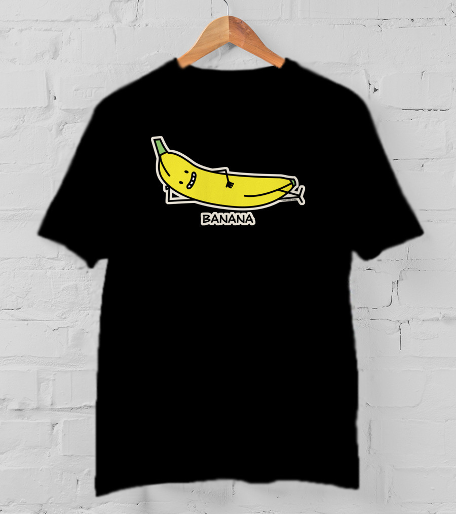 Happy Banana Relaxing Smiling Laying Down T-Shirt