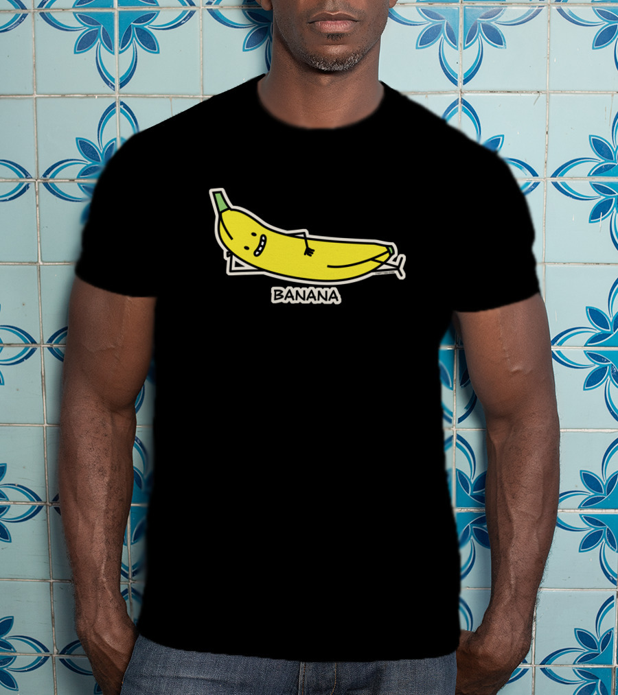 Happy Banana Relaxing Smiling Laying Down T-Shirt