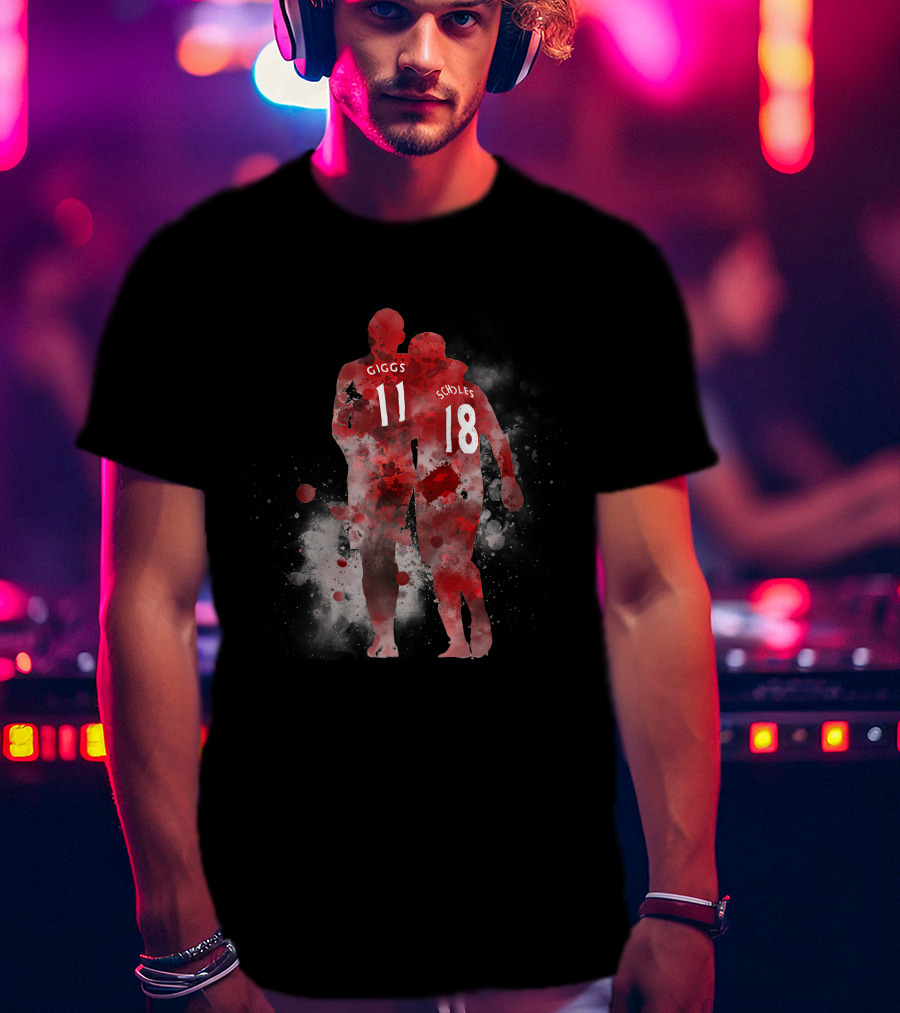 Genuine Legends Giggs 11 Scholes 18 Football Heroes T-Shirt