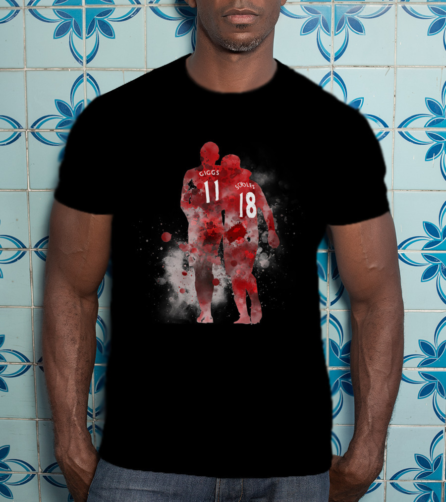 Genuine Legends Giggs 11 Scholes 18 Football Heroes T-Shirt