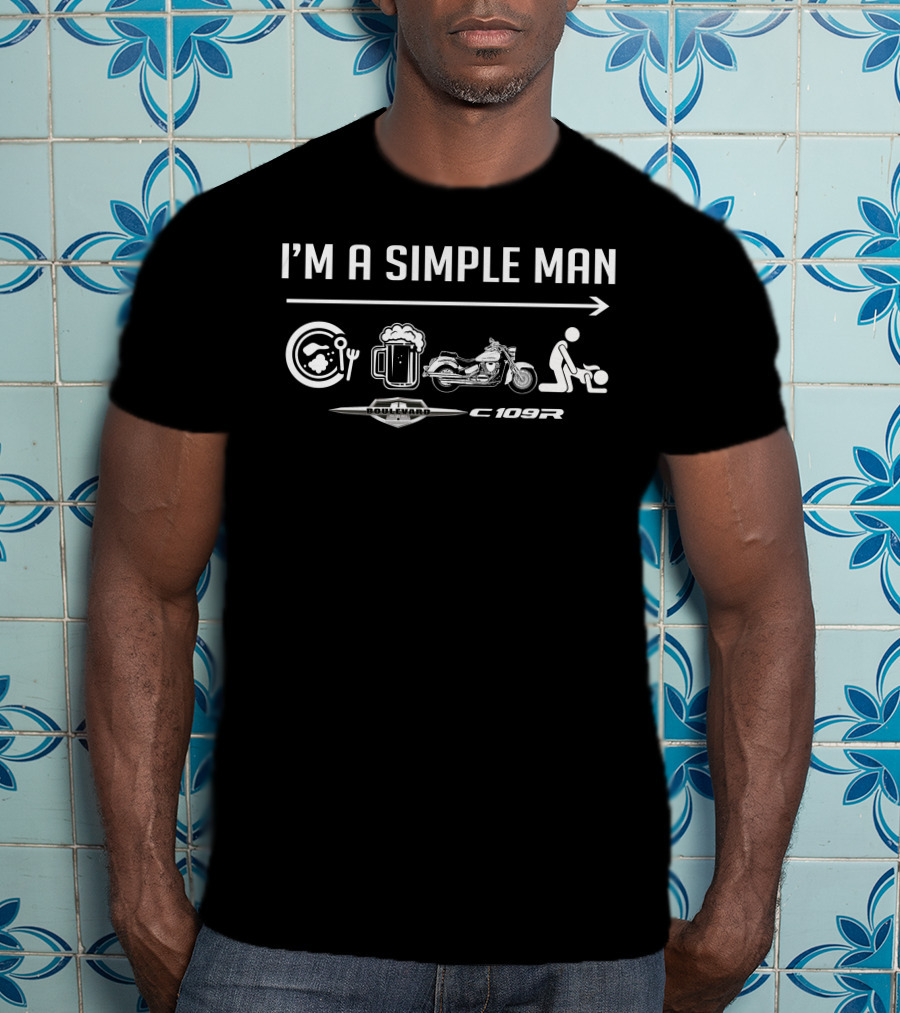 I'm A Simple Man Boulevard C109R Food Beer Motorcycle Icons T-Shirt