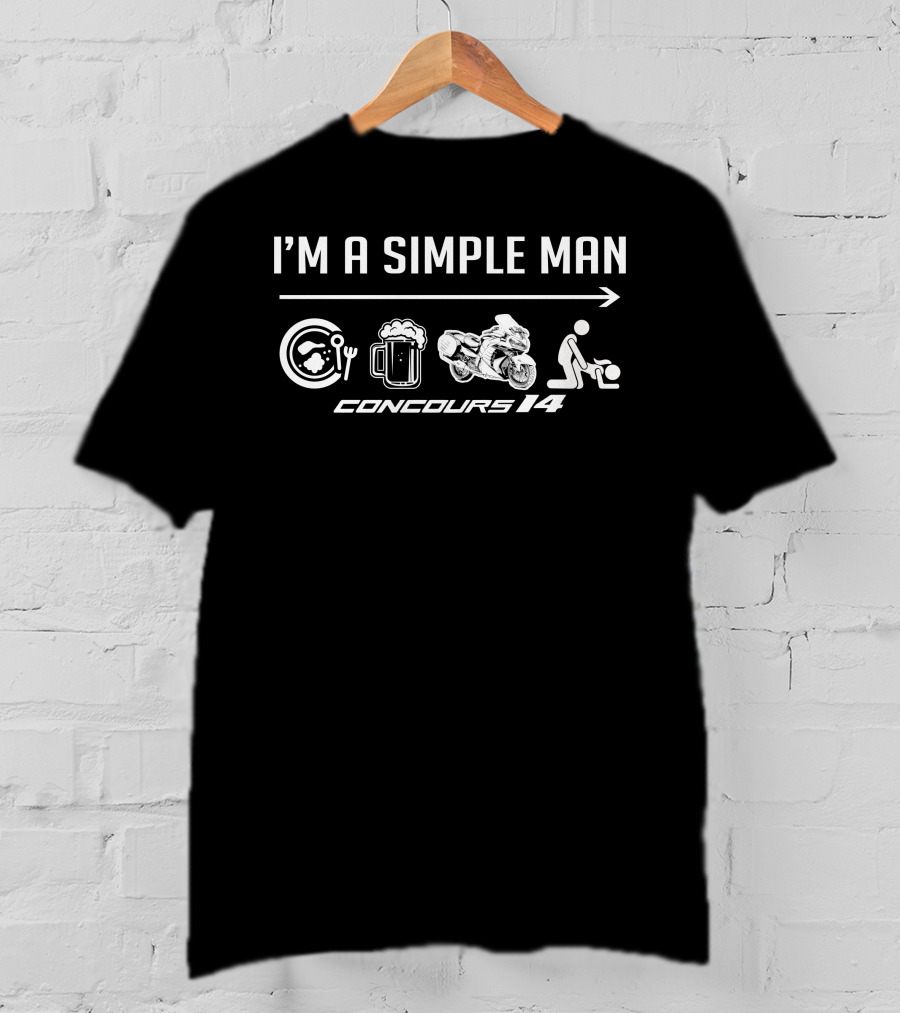 I'm A Simple Man Kawasaki Concours 14 Icons Of Food Beer Motorcycle Family T-Shirt