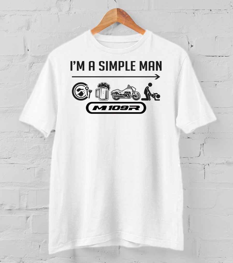 I'M A SIMPLE MAN M109R Plate Beer Motorcycle T-Shirt