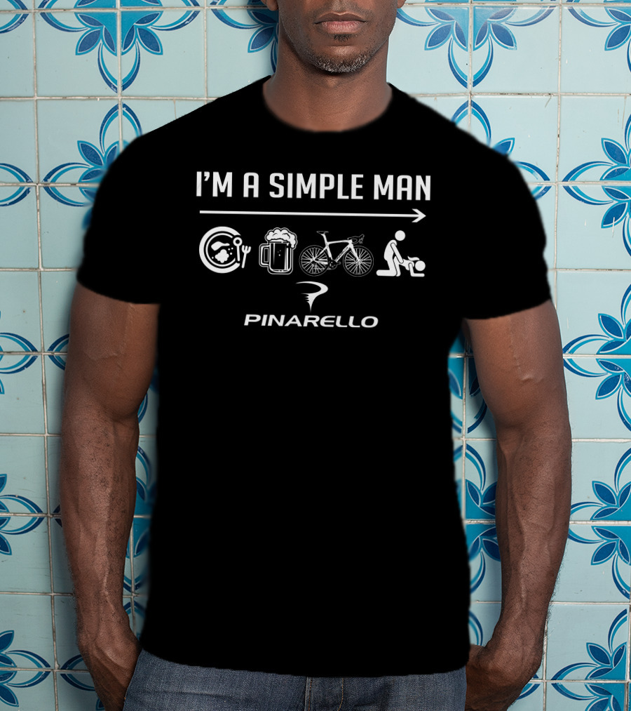 I'm A Simple Man Pinarello Bike Beer Food Family T-Shirt