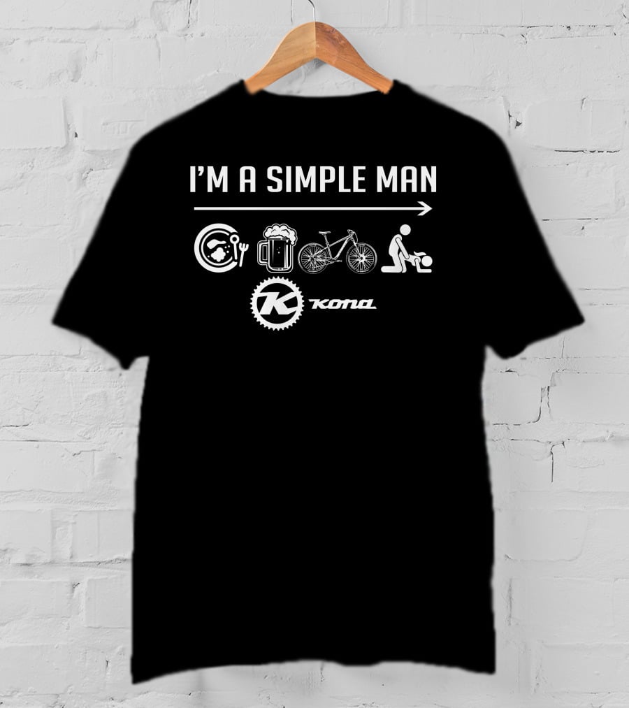 I'M A SIMPLE MAN Kona Bike Beer Food Icons T-Shirt