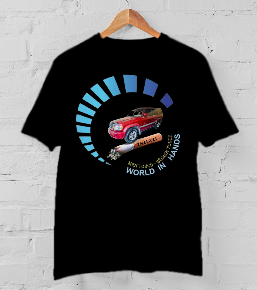 Isuzu Trooper Men Tough Women Tough World In Hands T-Shirt