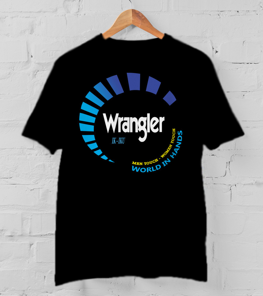 Wrangler IK IKU Men Touch Women Touch World In Hands T-Shirt