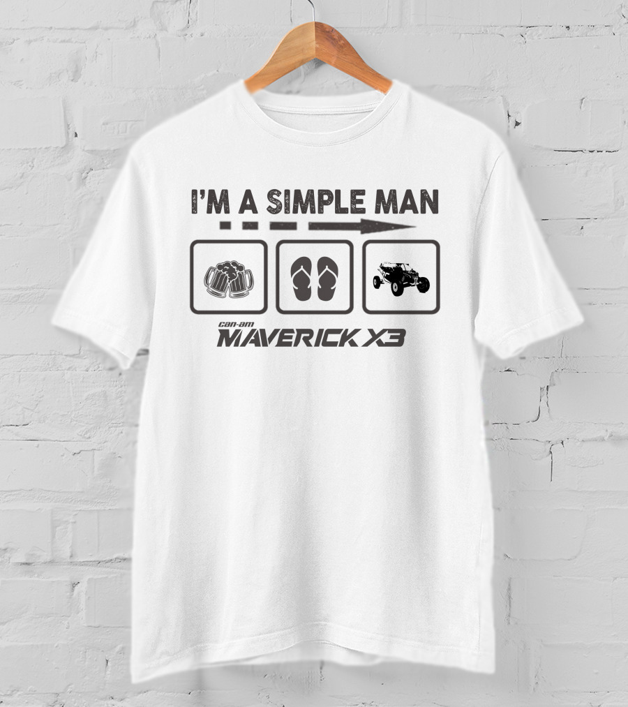 I'm A Simple Man Can-am Maverick X3 Beer Flip Flops Buggy T-Shirt