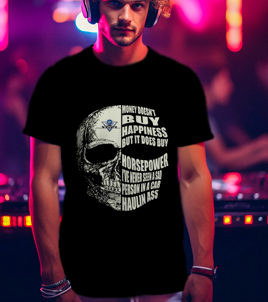 Yamaha V Star Riders Skull Money Doesn't Buy Happiness But It Does Buy Horsepower T-Shirt