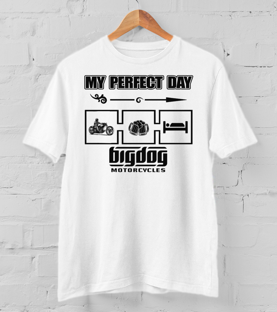 My Perfect Day Big Dog Motorcycles Rider Icons T-Shirt