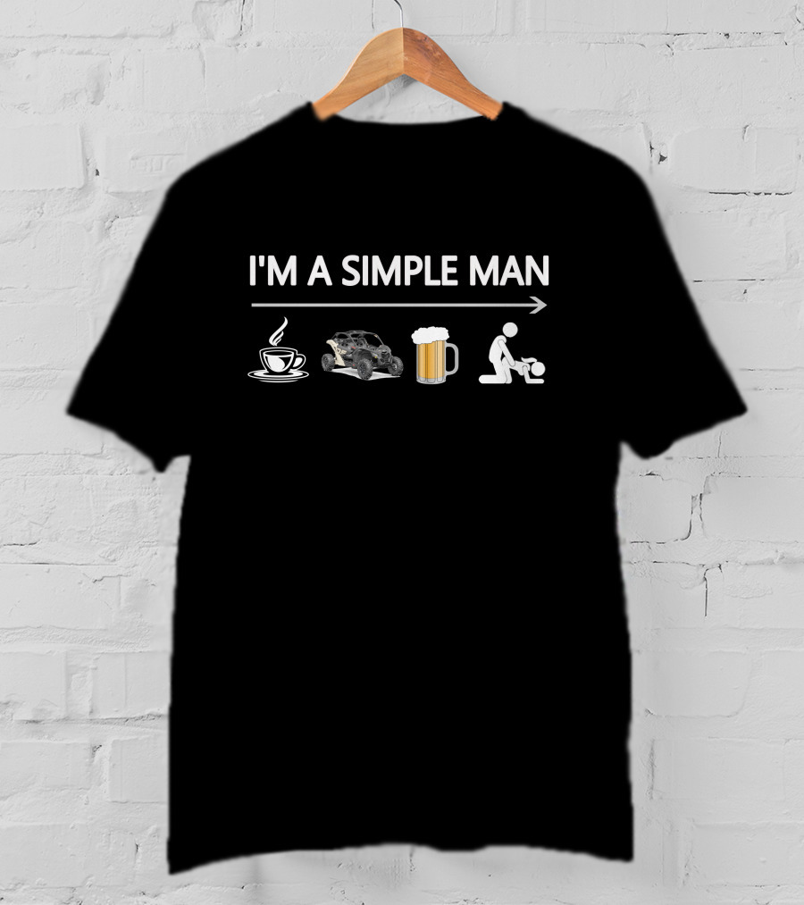 I'm A Simple Man Can Am Maverick DS 1000 TURBO Coffee Beer Icons T-Shirt