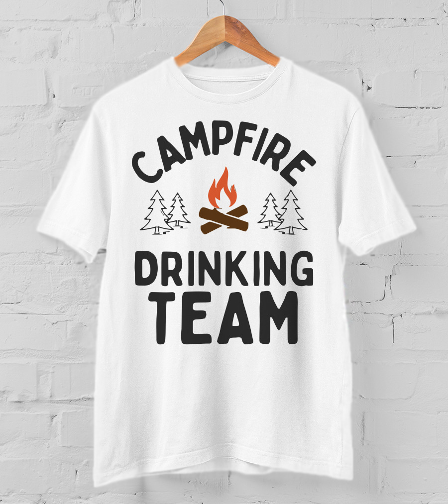 Campfire Drinking Team Camping Vectorized T-Shirt