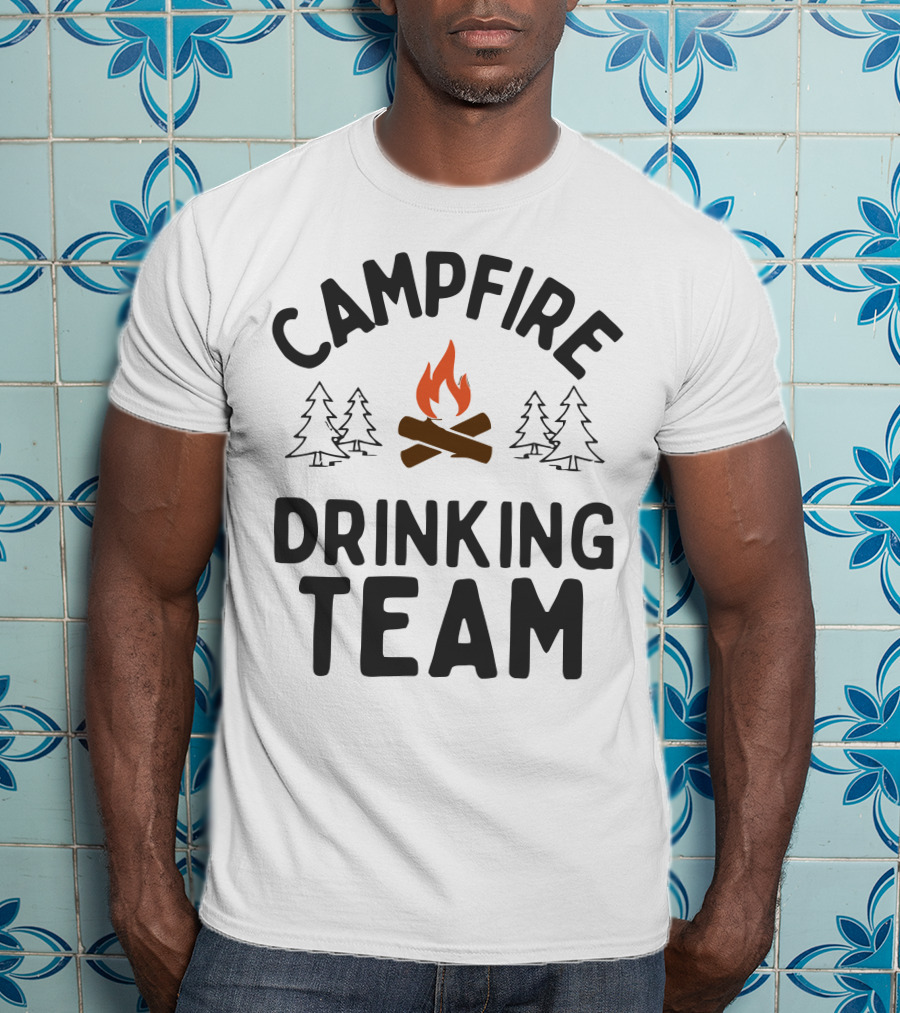 Campfire Drinking Team Camping Vectorized T-Shirt