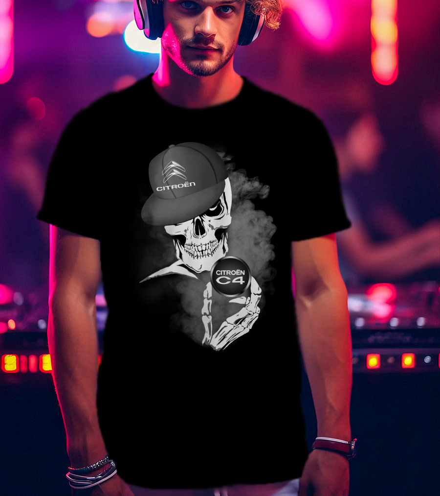 Citroën C4 Skull With Cap And Smoke Elements T-Shirt