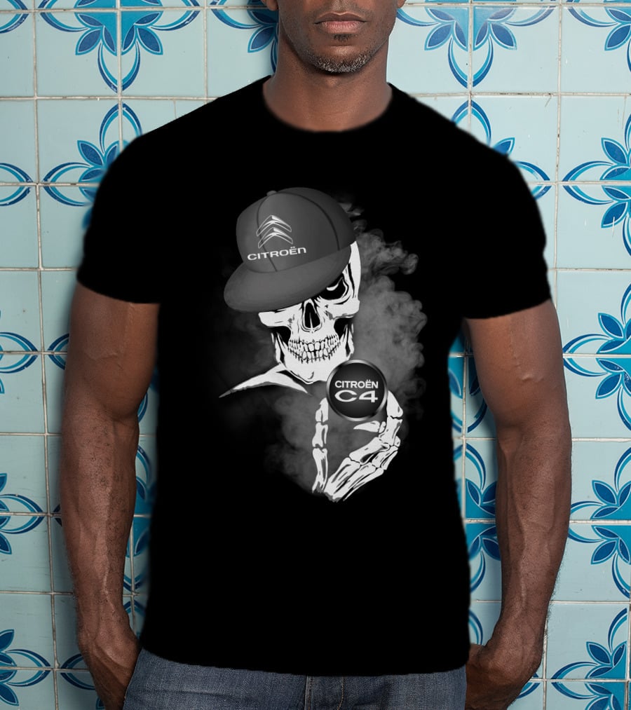 Citroën C4 Skull With Cap And Smoke Elements T-Shirt