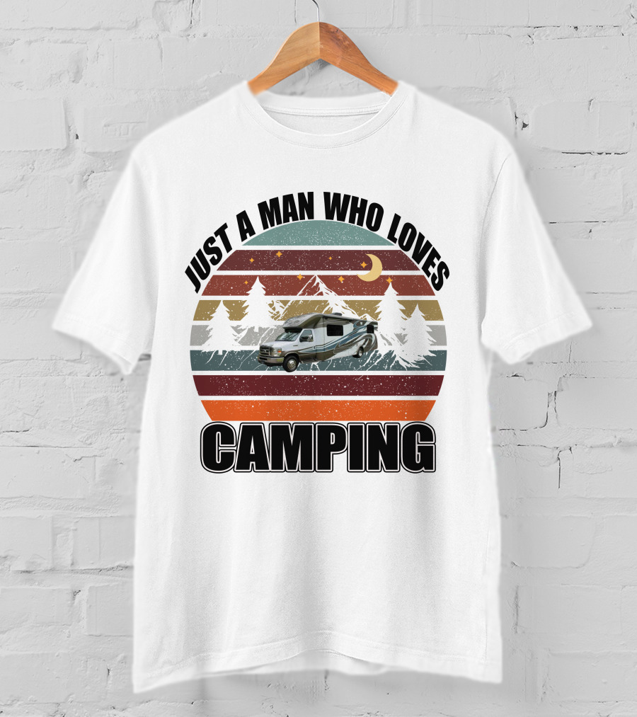 Just A Man Who Loves Camping Winnebago Class C Motorhomes T-Shirt