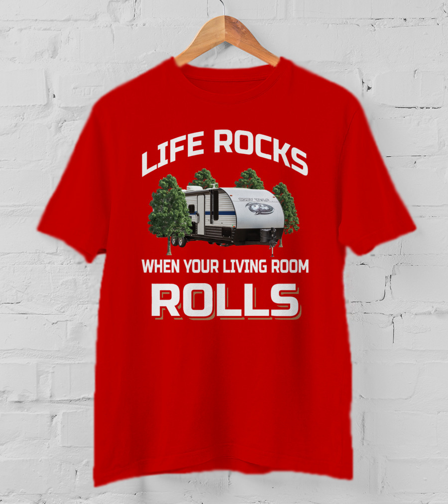 Life Rocks When Your Living Room Rolls Grey Wolf T-Shirt