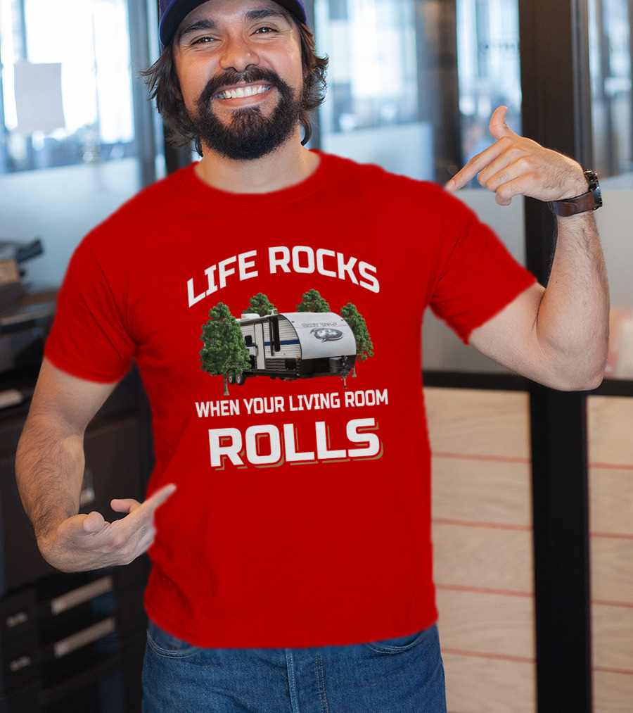 Life Rocks When Your Living Room Rolls Grey Wolf T-Shirt
