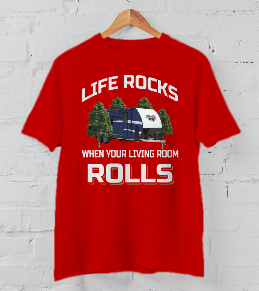 LIFE ROCKS WHEN YOUR LIVING ROOM ROLLS Livin Lite Quicksilver T-Shirt