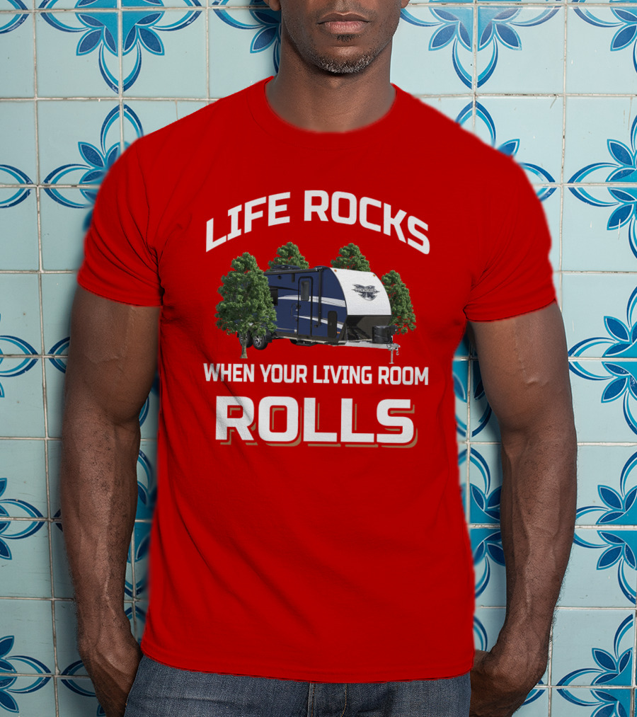 LIFE ROCKS WHEN YOUR LIVING ROOM ROLLS Livin Lite Quicksilver T-Shirt