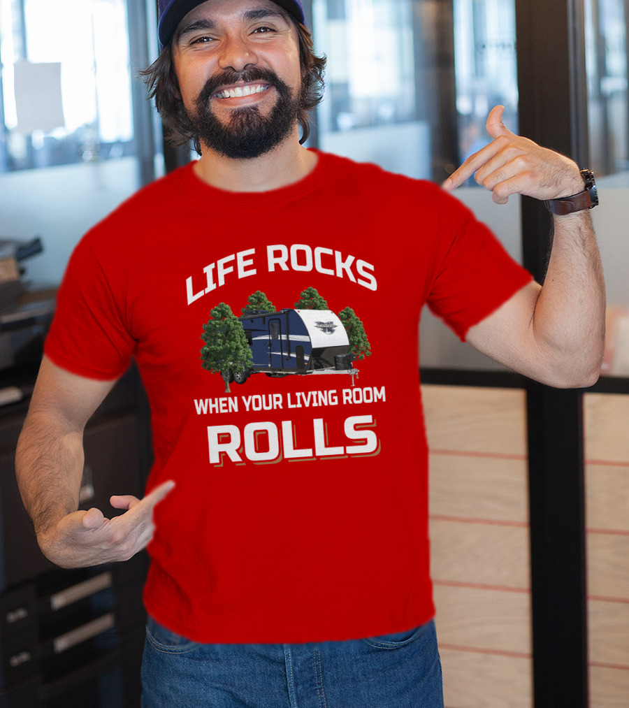 LIFE ROCKS WHEN YOUR LIVING ROOM ROLLS Livin Lite Quicksilver T-Shirt