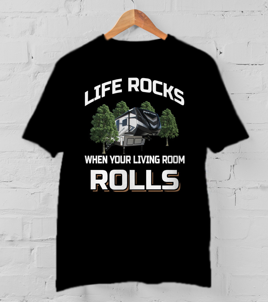 LIFE ROCKS WHEN YOUR LIVING ROOM ROLLS KS Raptor 351 T-Shirt