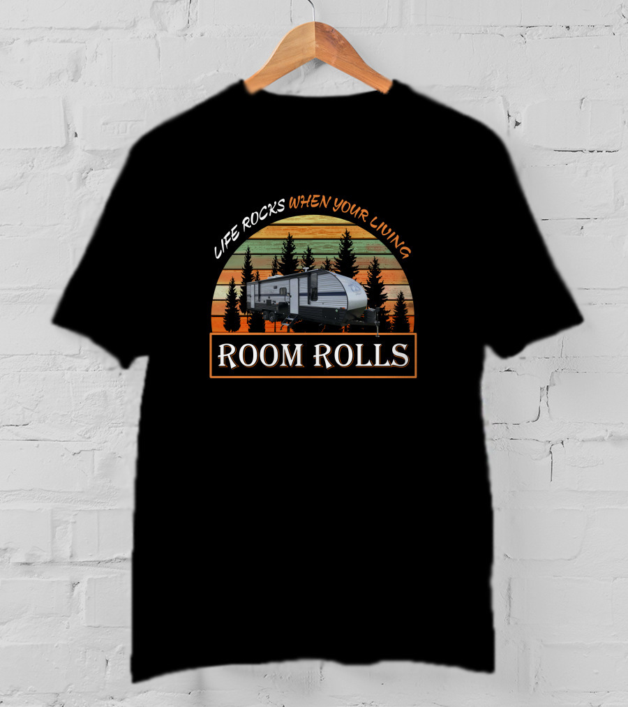 LIFE ROCKS WHEN YOUR LIVING ROOM ROLLS Grey Wolf 26DBH T-Shirt