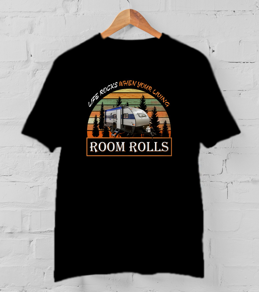 Life Rocks When Your Living Room Rolls Wolf Pup 16BHS T-Shirt