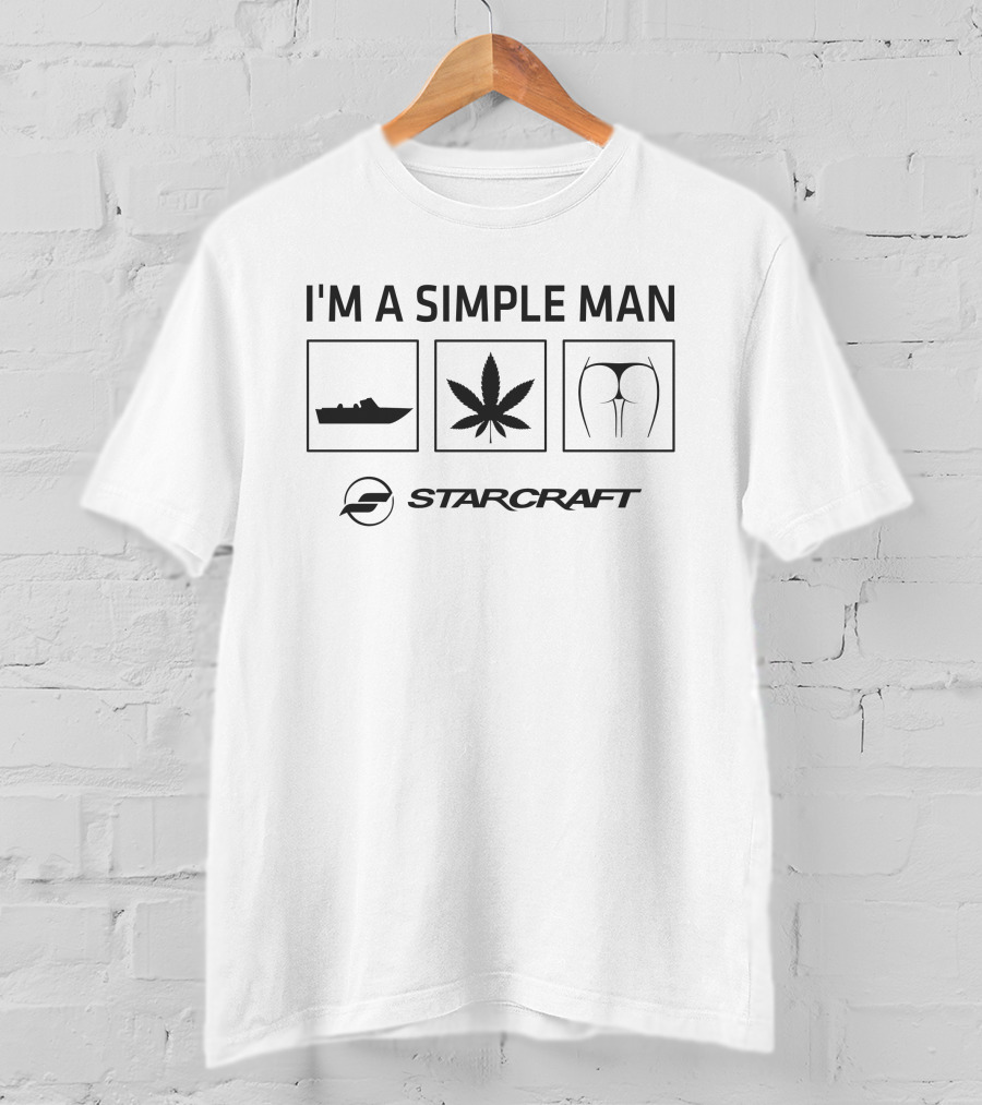 I'm A Simple Man Starcraft Boat Leaf T-Shirt
