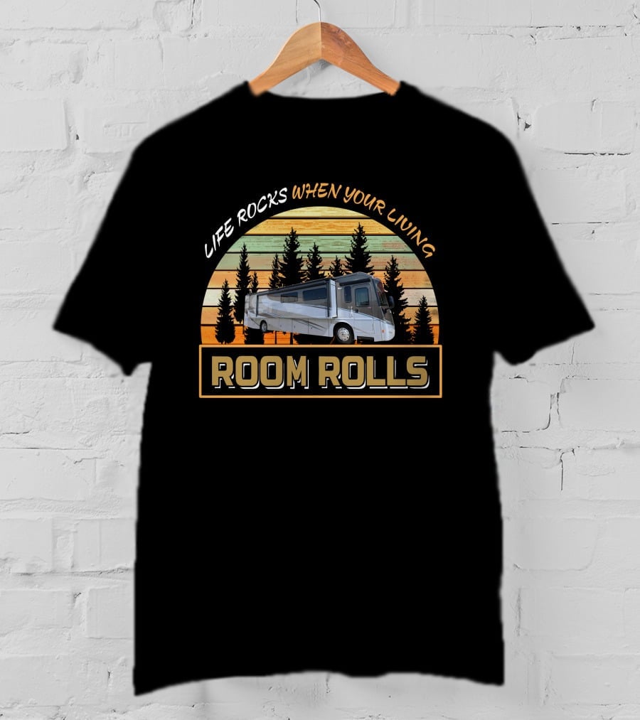 LIFE ROCKS WHEN YOUR LIVING ROOM ROLLS Itasca Solei 38R T-Shirt
