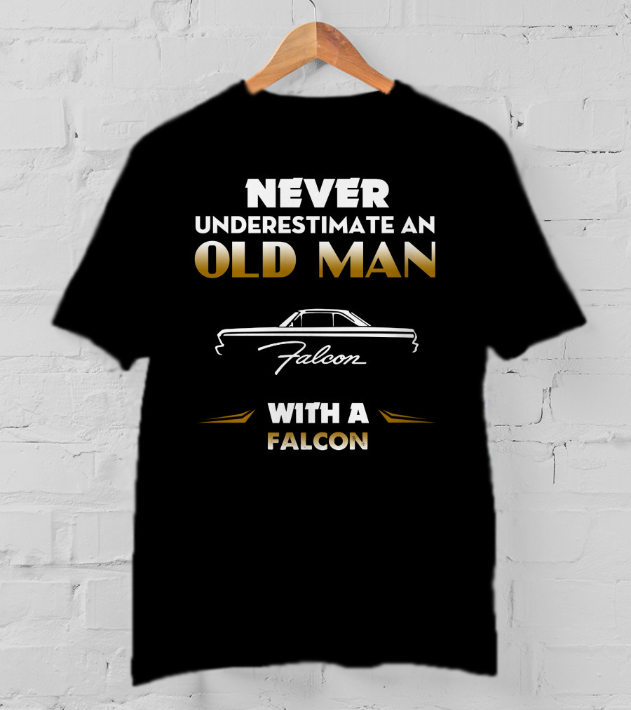Never Underestimate An Old Man With A Falcon T-Shirt