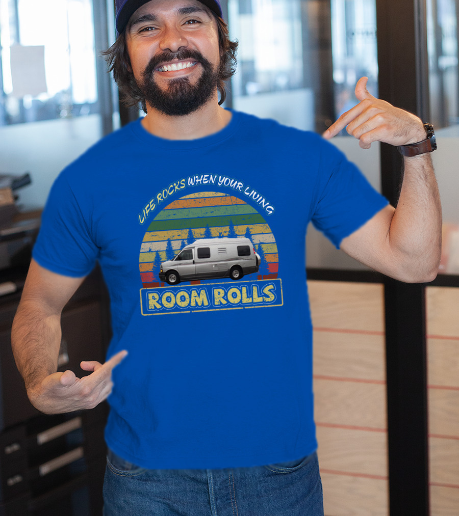 LIFE ROCKS WHEN YOUR LIVING ROOM ROLLS Roadtrek 210 Vintage Camper Van Adventure T-Shirt