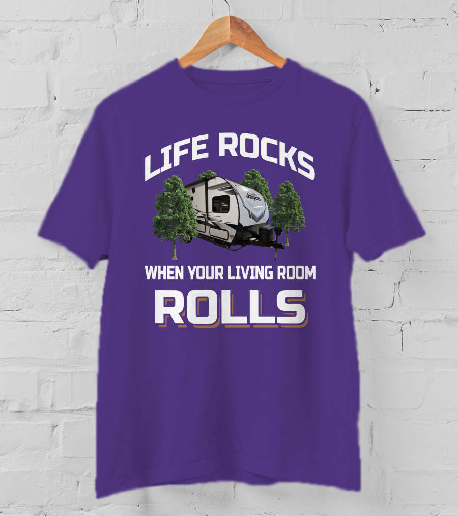 Jayco Feather Micro Life Rocks When Your Living Room Rolls T-Shirt