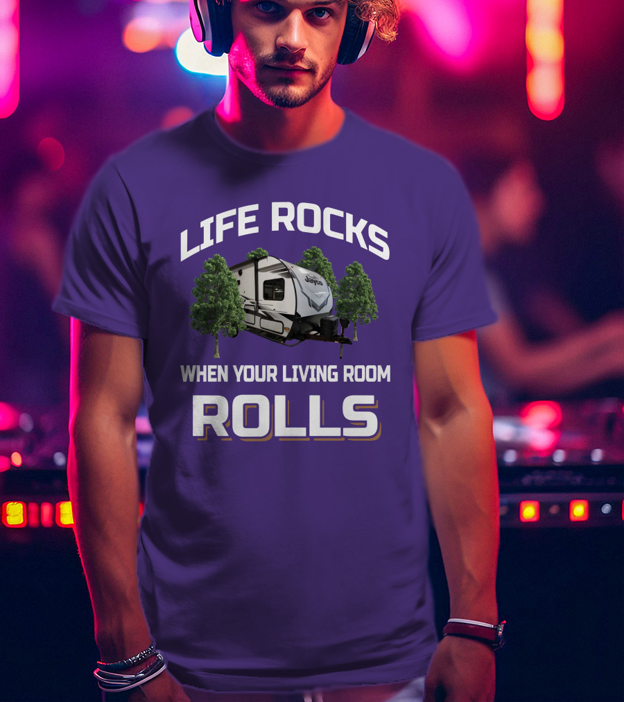 Jayco Feather Micro Life Rocks When Your Living Room Rolls T-Shirt