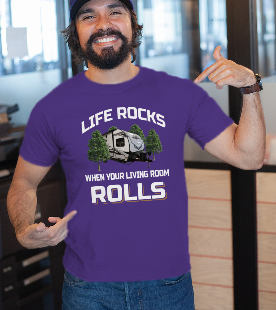 Jayco Feather Micro Life Rocks When Your Living Room Rolls T-Shirt
