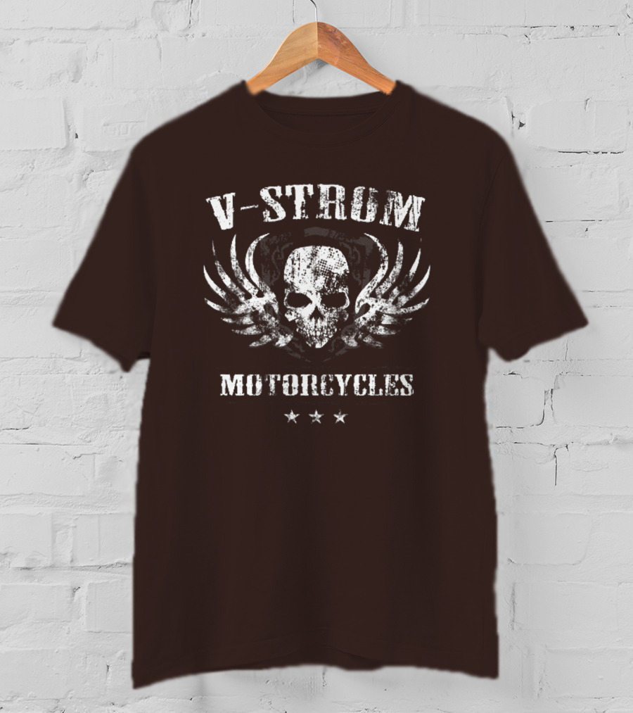 V-Strom Motorcycles Skull Wings Stars T-Shirt
