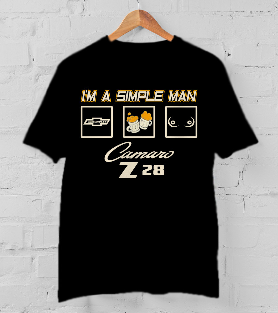 I'm A Simple Man Chevrolet Camaro Z28 Beer T-Shirt