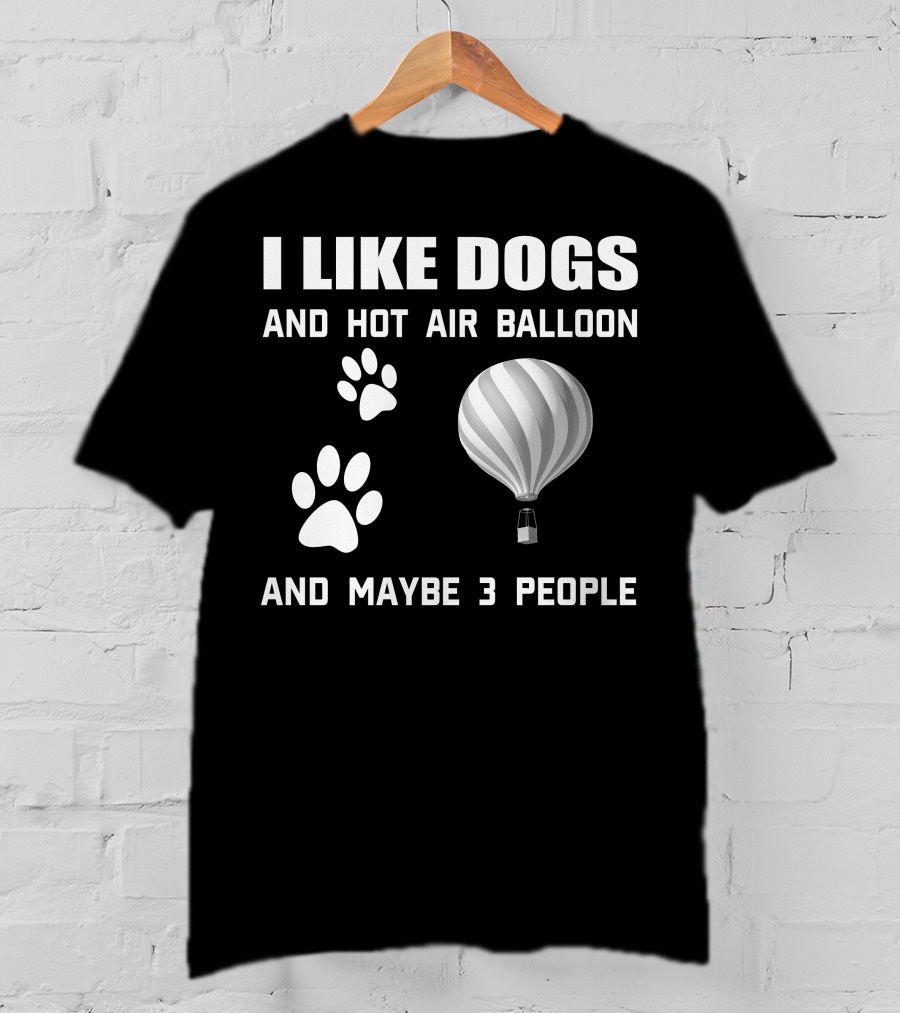 I Like Dogs And Hot Air Balloon And Maybe 3 People T-Shirt