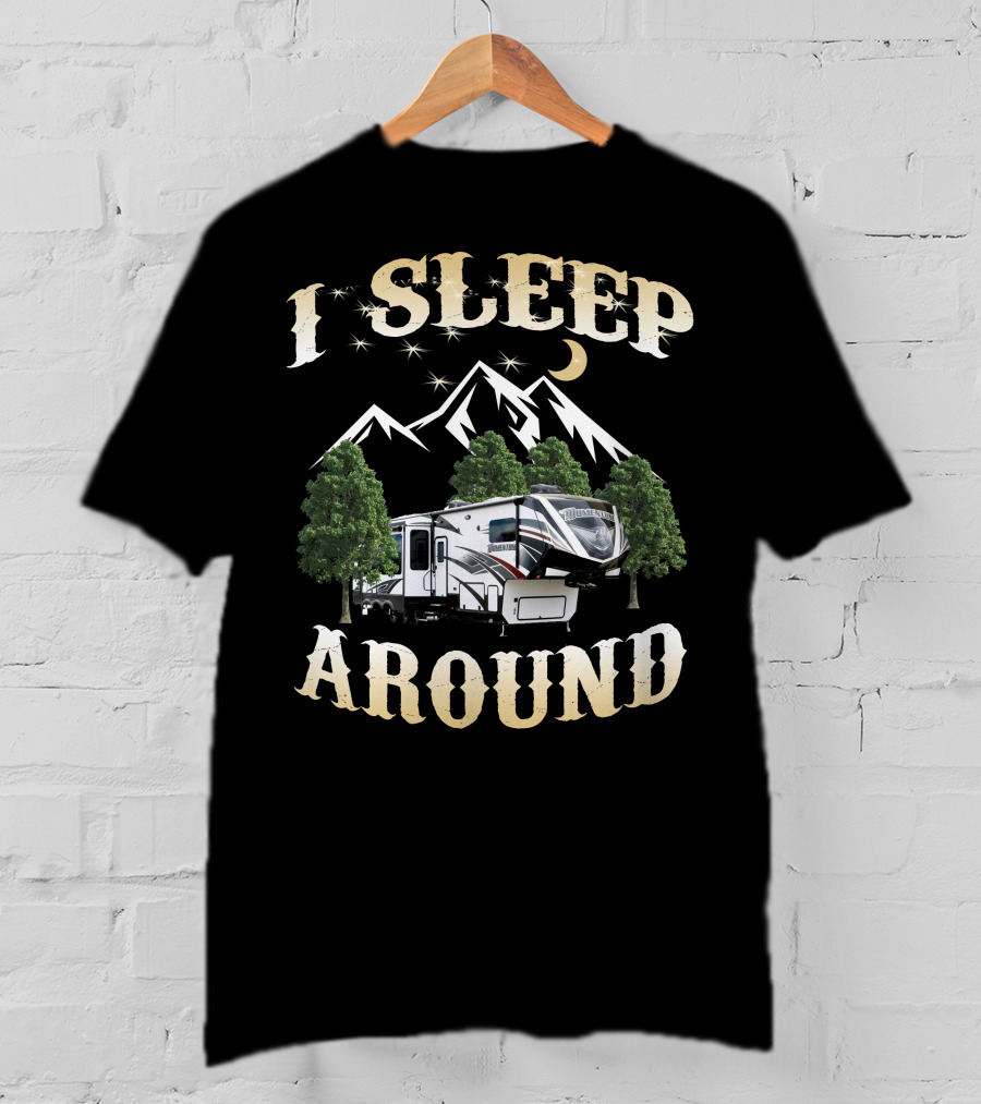 I Sleep Around Grand Design Momentum 397th Camper Mountain Trees Moon T-Shirt