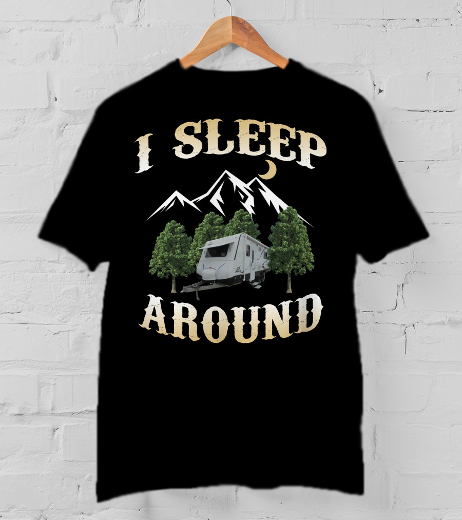 I Sleep Around Jayco Journey Outback FX Camper Mountain Trees T-Shirt