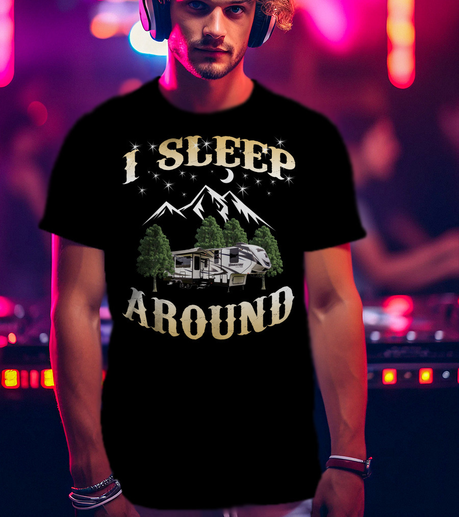 I Sleep Around Grand Design Momentum 349m Mountain Camper Adventure T-Shirt