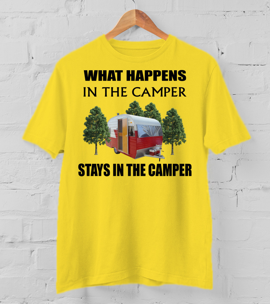 What Happens In The Camper Stays In The Camper 1957 Shasta Travel Trailer T-Shirt