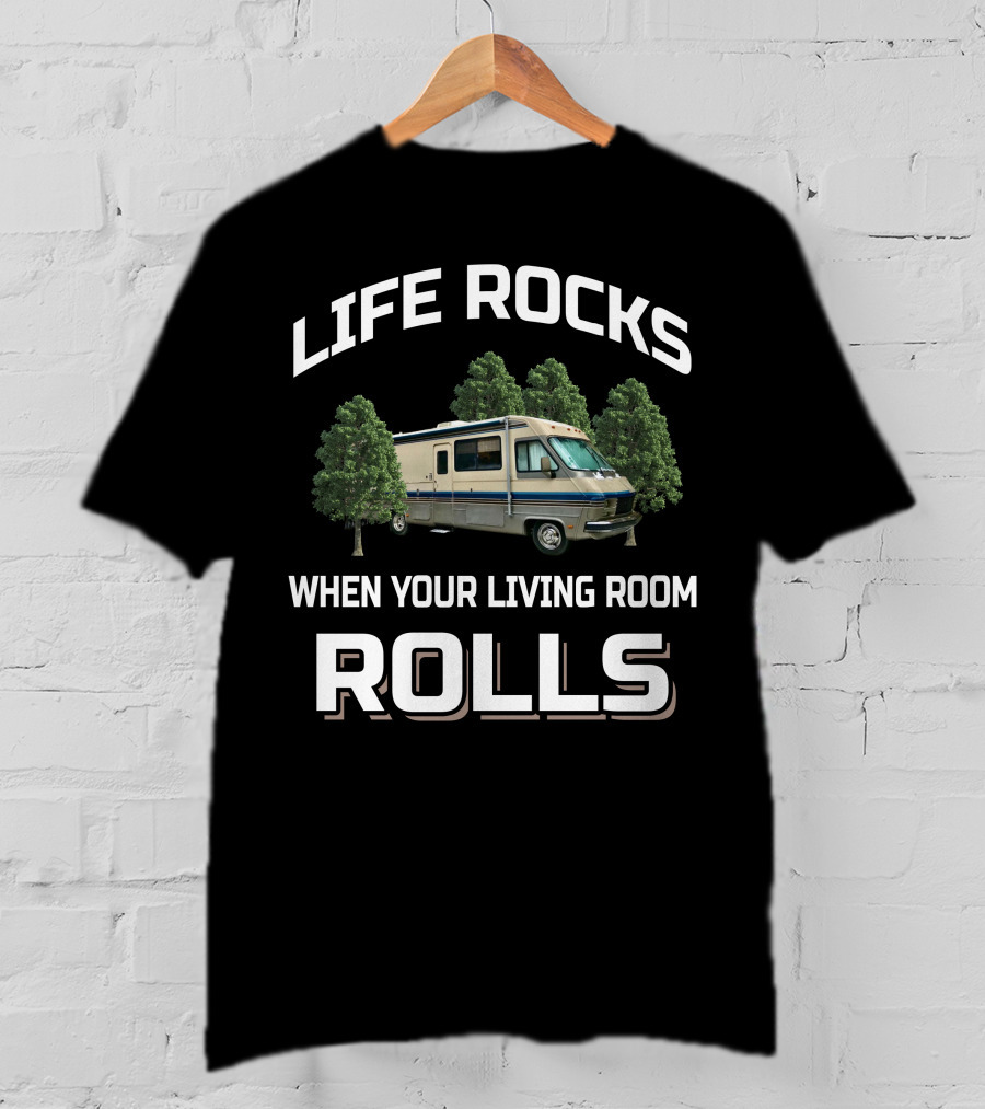 Life Rocks When Your Living Room Rolls Vintage Fleetwood Pace Arrow T-Shirt