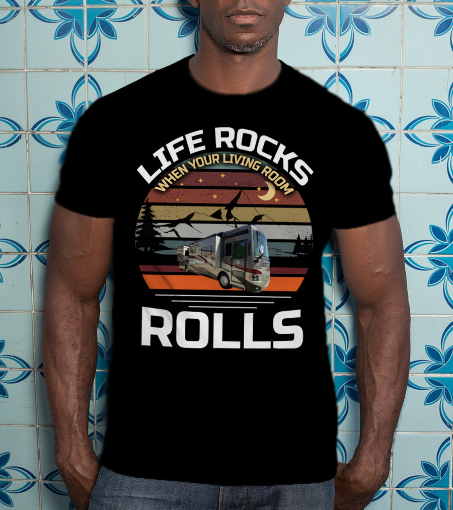 LIFE ROCKS WHEN YOUR LIVING ROOM ROLLS Tiffin Allegro Red T-Shirt