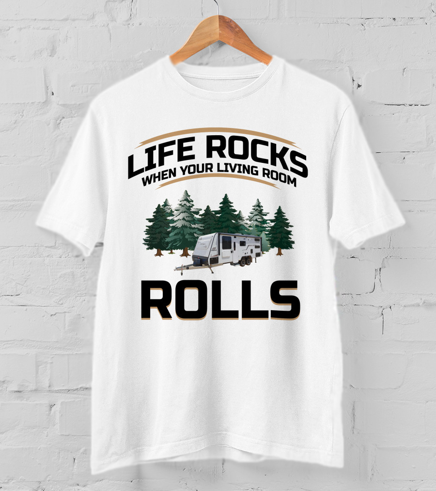 LIFE ROCKS WHEN YOUR LIVING ROOM ROLLS Jayco Journey 22.68-1 T-Shirt
