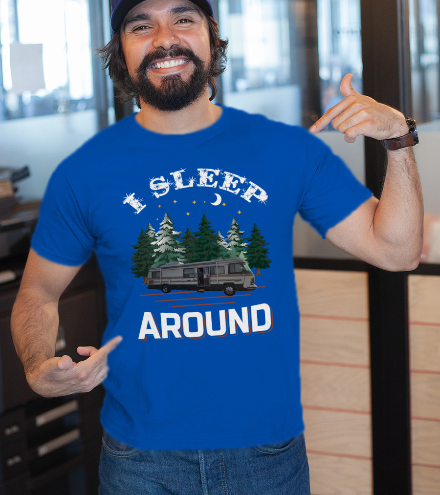 I Sleep Around Holiday Rambler Camper RV In Forest Scene T-Shirt