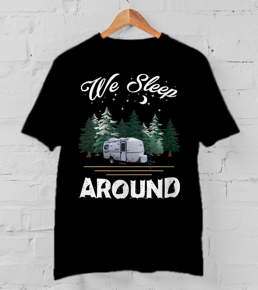 We Sleep Around Casita Camper Moon Stars Forest T-Shirt