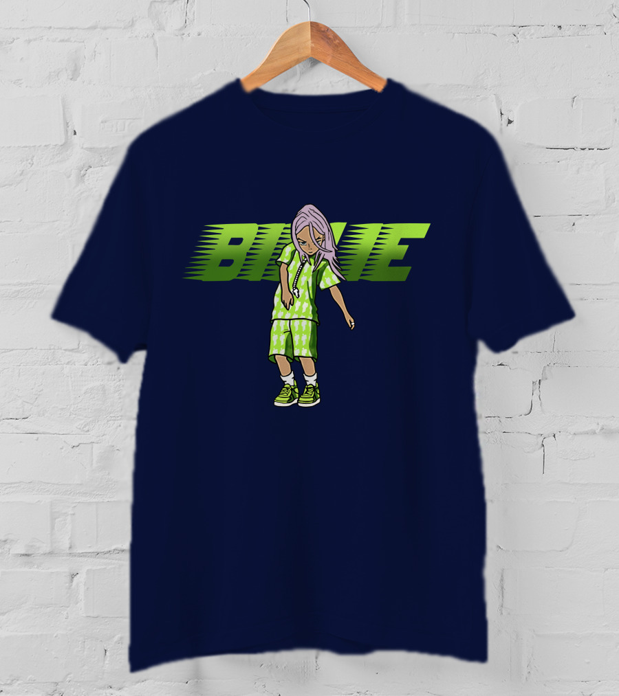 Takashi Murakami Billie Eilish Collaborative Green Outfits Graphic Billie T-Shirt