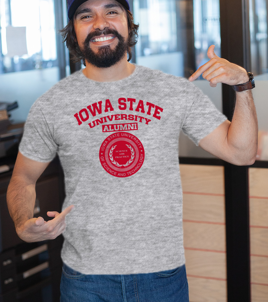 Iowa State University Alumni Science With Practice Circular Seal T-Shirt